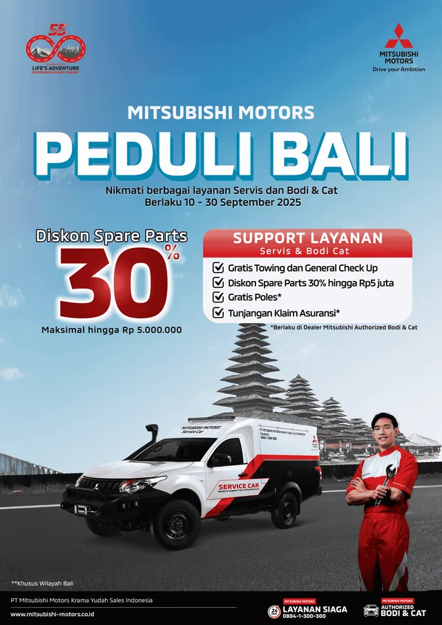 Mitsubishi Motors Bantu Konsumen Pulihkan Kendaraan Pasca Banjir Bali
