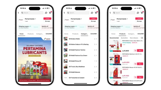 Beli Oli Asli Pertamina Kini Bisa Dilakukan Melalui Official Store di Tiga Marketplace