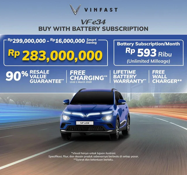 VinFast Umumkan Harga Langganan Baterai untuk Semua Model