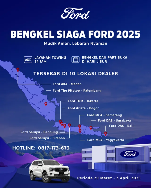 Ford Hadirkan Bengkel Siaga dan Emergency Roadside Assistance 24 Jam